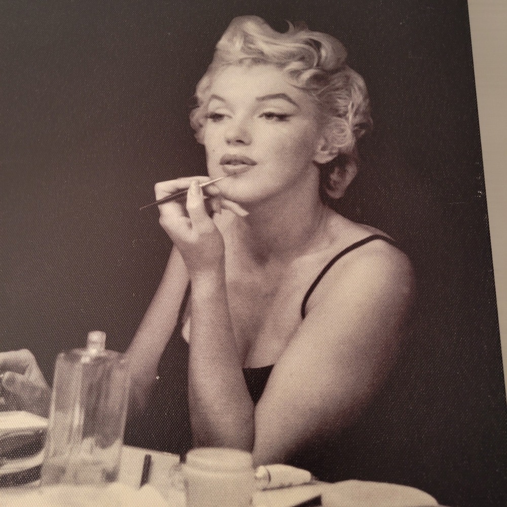 Marilyn Monroe Makeup Table B&W Canvas Wall Art 14x14 Made in Canada Hollywood - Picture 4 of 11